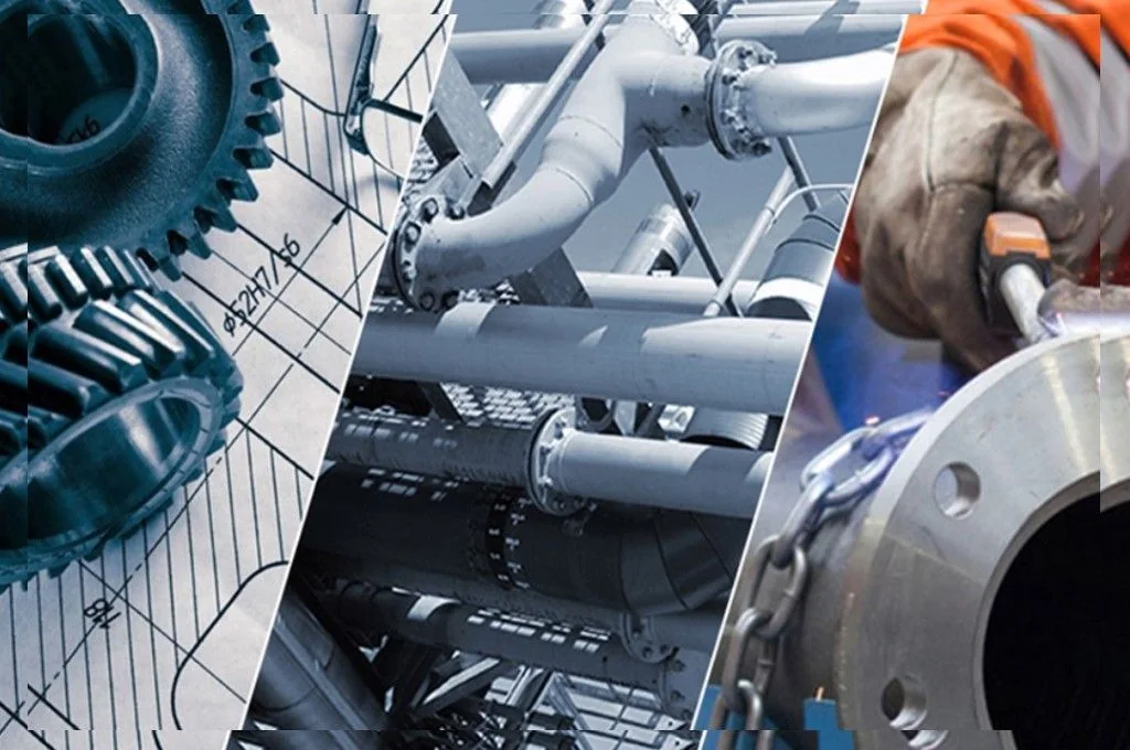 Pipes, fabrication, and mechanical design collage