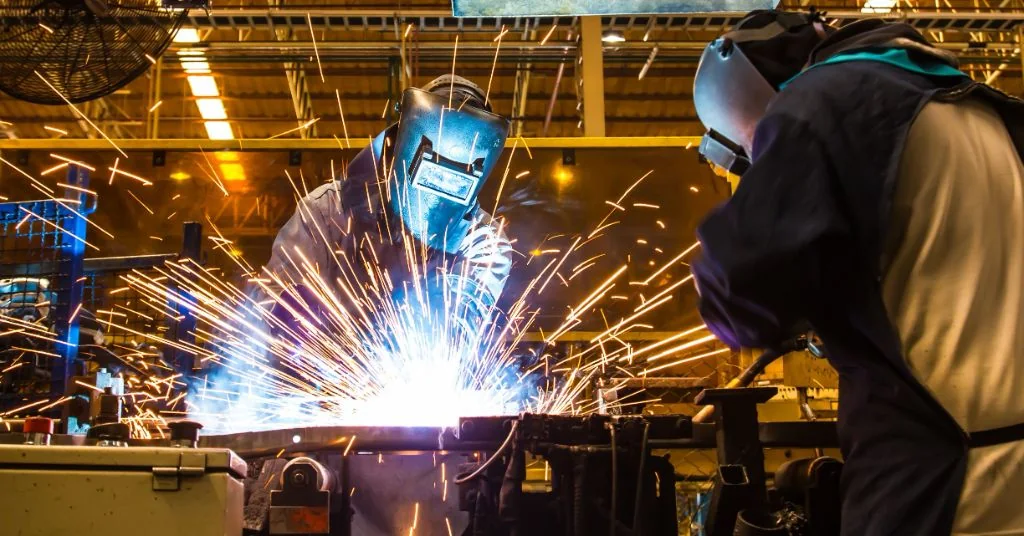 Welding on industrial machinery
